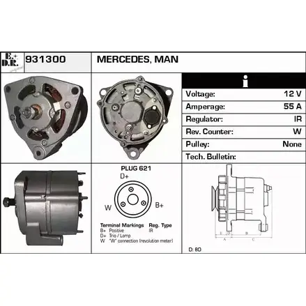 Генератор EDR NCA S4 1231023505 931300 4N7Q2P изображение 0