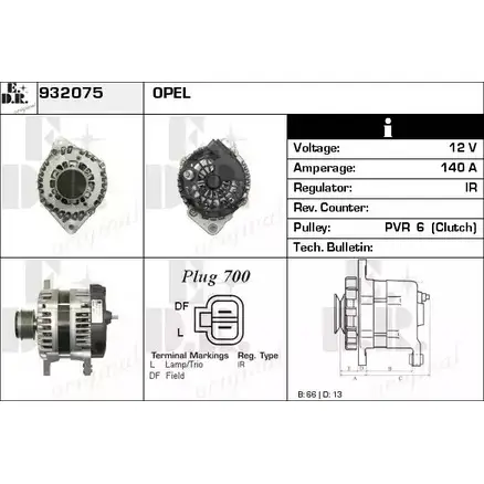 Генератор EDR 1231026153 1106 W 932075 AHOV2 изображение 0