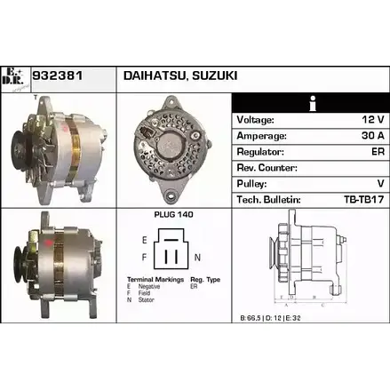 Генератор EDR S S5HPH 1231026437 932381 C27HMOA изображение 0