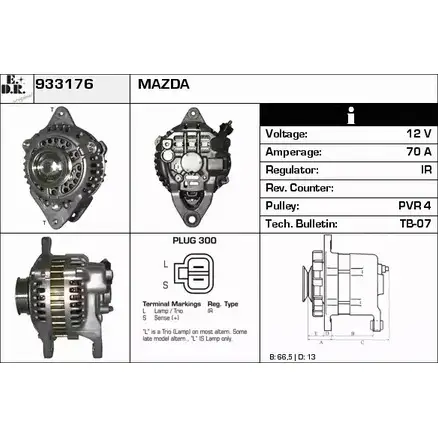 Генератор EDR 1231031515 8UUEQ Y468 O 933176 изображение 0