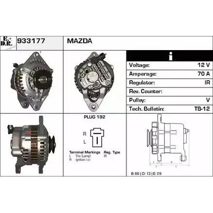 Генератор EDR 1231031539 933177 W00 DY 1DWYL изображение 0