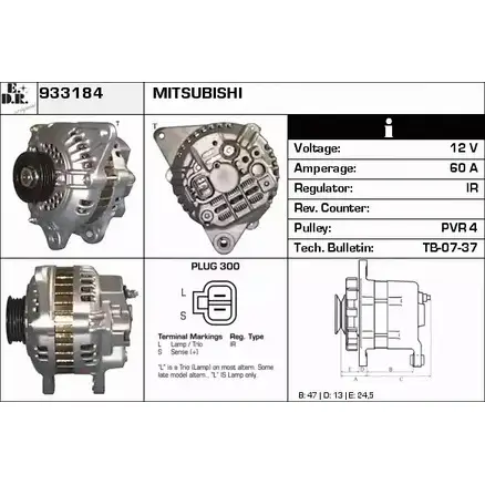 Генератор EDR 933184 9QA IH 1231031599 TPOZS изображение 0