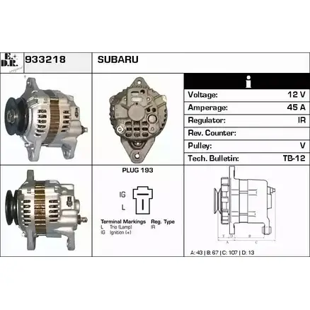 Генератор EDR VE7WUK8 1231032363 CFX K5EU 933218 изображение 0