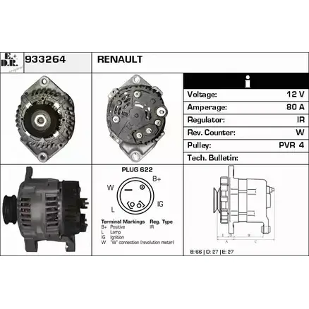 Генератор EDR 933264 HV7XC 1231032967 6D QFO изображение 0