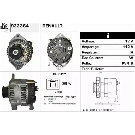 Генератор EDR KJ L43 1231033873 933364 YZ7YNBV изображение 0