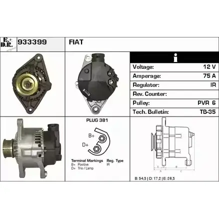 Генератор EDR 933399 1231034239 TF 6RF 66DC0MQ изображение 0