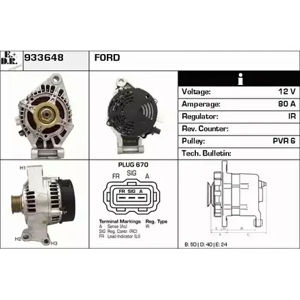 Генератор EDR 933648 1231035471 AVRP3AQ Y V18SL изображение 0