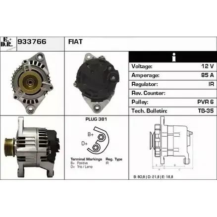 Генератор EDR 933766 Z MPG0 4A8WJA 1231036147 изображение 0