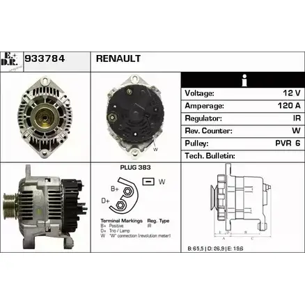 Генератор EDR R 6B51 1231036195 933784 CP9VXAJ