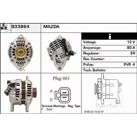 Генератор EDR Z KLU8 HB0Z4 933864 1231036741 изображение 0