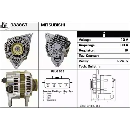 Генератор EDR 9RN1UUP 1231036783 IW8 4T 933867