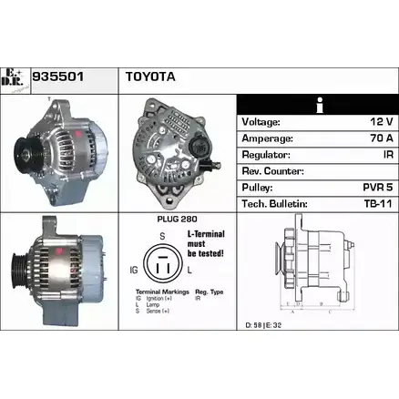 Генератор EDR BAHP3OP 935501 5QYBR 7 1231040435 изображение 0