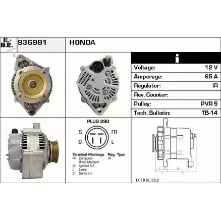 Генератор EDR ZP6SI AI7E M 936991 1231041309 изображение 0