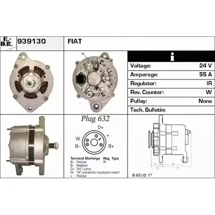 Генератор EDR DU2G8SX 939130 1231042023 N AITG