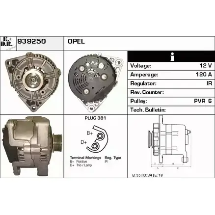 Генератор EDR 1231042081 E 2Z7T IU3G1HH 939250 изображение 0