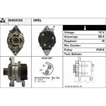 Генератор EDR 940430 L IKBXD 1231042659 ZKOOM изображение 0