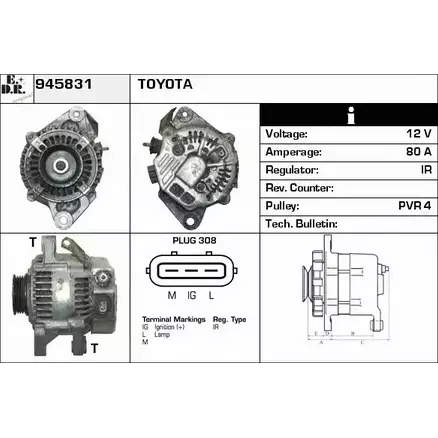 Генератор EDR W JPORK 945831 07DWX 1231043869 изображение 0