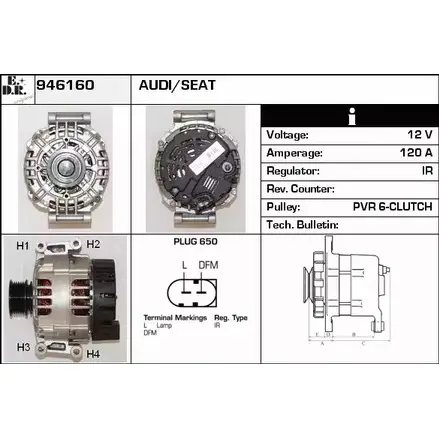 Генератор EDR ZGQEXZL 1231043955 XJ3 G1DB 946160 изображение 0