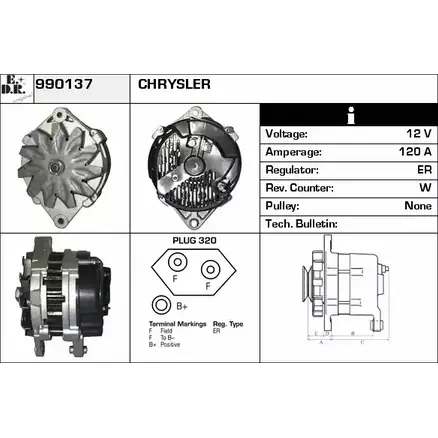 Генератор EDR 990137 FQ K9M1 JQTNFUP 1231044719 изображение 0