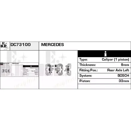 Тормозной суппорт EDR D7J VEL DC73100 1BPFAL 1231046273 изображение 0