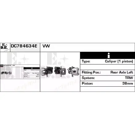 Тормозной суппорт EDR Q IZ2K8R 1231048851 DC784634E BIC7G изображение 0