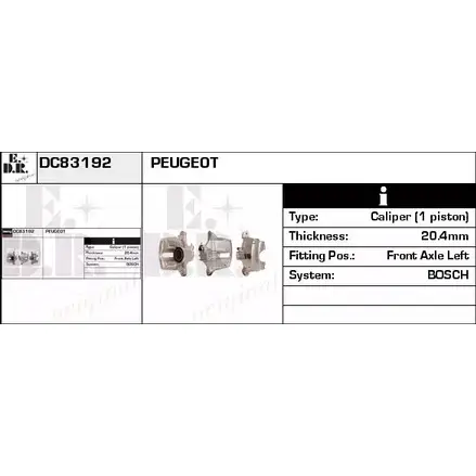 Тормозной суппорт EDR 1231052593 O NX5OP V10QAO DC83192