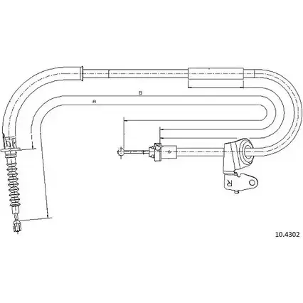 Трос ручника CABOR 1231326909 7R AB9P5 X19CKJ 10.4302