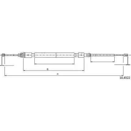 Трос ручника CABOR 1 Z1XE 1231326961 0BZKC 10.4522 изображение 0