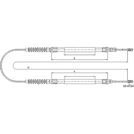 Трос ручника CABOR 1231327421 10.4724 H7ZQKL 89AX U изображение 0