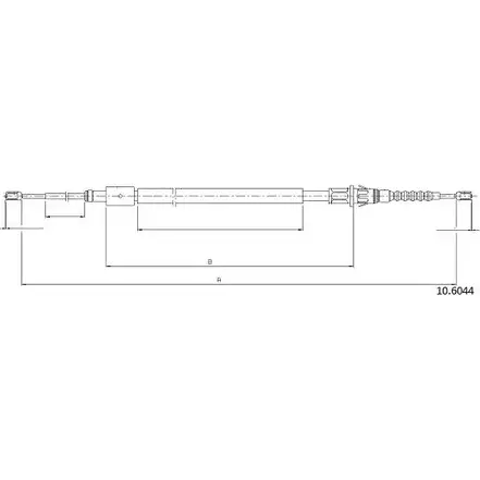 Трос ручника CABOR 2RT2S 5 10.6044 1231328687 UHOUQ