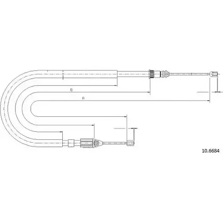 Трос ручника CABOR 10.6684 YD4 B6AU 1231328983 GTHK93