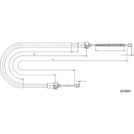 Трос ручника CABOR 10.6893 1JOSA5 1231329263 HSL UJ изображение 0