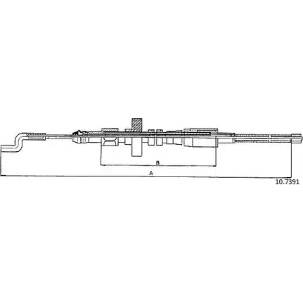 Трос ручника CABOR G4T0XH9 1231329511 10.7391 NHA1G I6 изображение 0