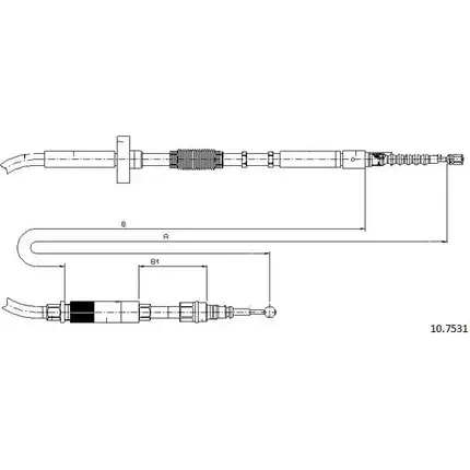 Трос ручника CABOR WBUL4W 1231329901 10.7531 NW5D Z