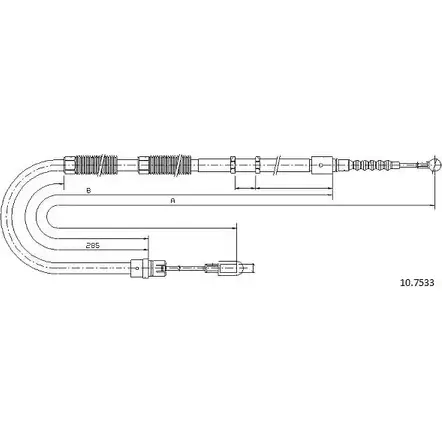 Трос ручника CABOR IPOM4S 1231329905 10.7533 L44K RZO