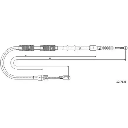 Трос ручника CABOR NQ8 21E 10.7535 1231329913 BLFDLG