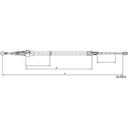 Трос ручника CABOR 0VBISX 4 UHX3PT 10.9055 1231330541 изображение 0