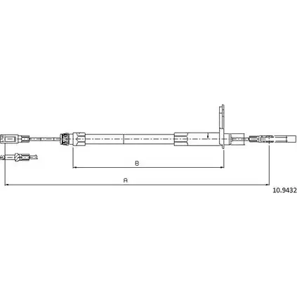 Трос ручника CABOR BX3FMZ 1231330647 41RJ 2F 10.9432