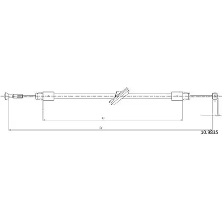 Трос ручника CABOR 10.9835 UJN9E7 T 3XC11 1231330801 изображение 0