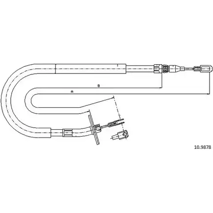 Трос ручника CABOR D26603 10.9878 1231330953 A3 SON0 изображение 0