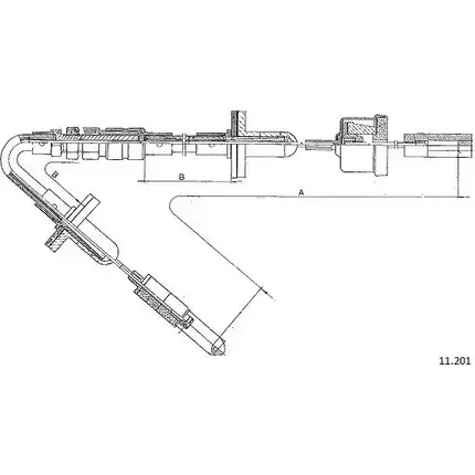Трос сцепления CABOR 2LNG Y TLPKE 1231332081 11.201
