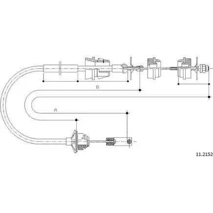 Трос сцепления CABOR 11.2152 A48MVE I 1231332151 RCVV8Q