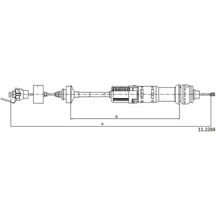 Трос сцепления CABOR 11.2284 YWJ JW1 1231332335 N4EUUR
