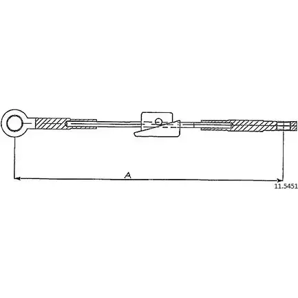 Трос ручника CABOR EV0R1X 1231333299 11.5451 V8 8UT