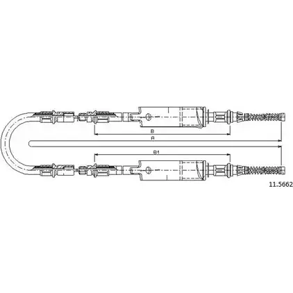 Трос ручника CABOR 11.5662 1231333829 U 19SSA M8QBZ