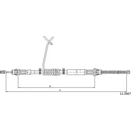 Трос ручника CABOR QJ3OGB 1231333845 PO8O ZG 11.5667