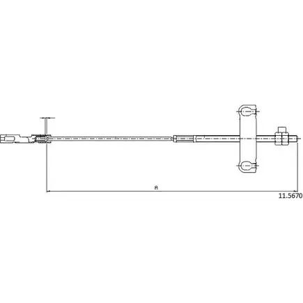 Трос ручника CABOR P 5YBB5 ZGL90 1231333877 11.5670