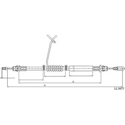 Трос ручника CABOR AW ZG2O0 WEIM0DV 1231333907 11.5677 изображение 0