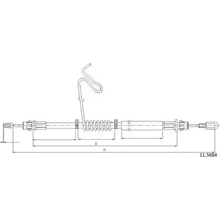 Трос ручника CABOR 1231333949 11.5684 SL5JK J FBGYKYR изображение 0