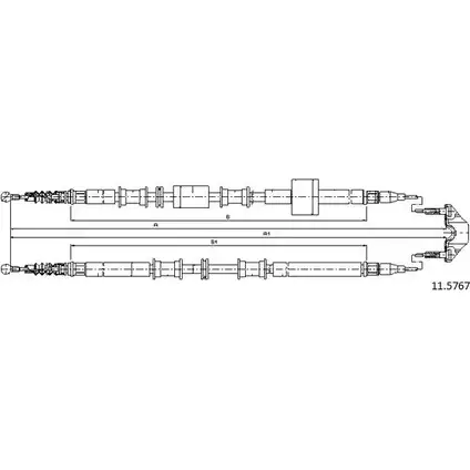Трос ручника CABOR 1231334171 16M7V1 11.5767 5JJURE C